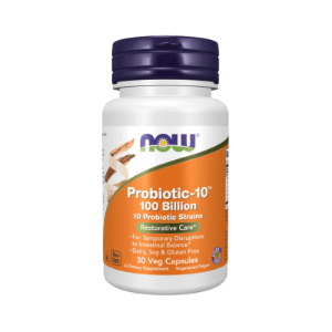  Концентрирани пробиотици  30  вег.капс. NOW  Probiotic-10™ 100 Billion