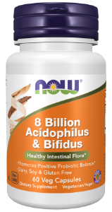 Пробиотик за здравословна чревна флора  60 вег.капс.   NOW  8 Billion Acidophilus & Bifidus