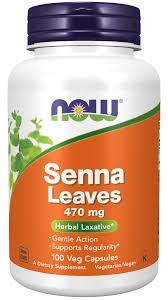 Екстракт от сенна  лист 470 mg 100 вег.капс.  NOW  Senna Leaves 