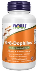 Пробиотик за храномилателната  система  120 вег.капс.   NOW  Gr8-Dophilus™