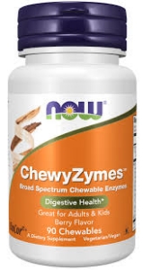 Храносмилателни ензими широк  спектър 90 дъвчащи табл.  NOW  ChewyZymes™ Chewables