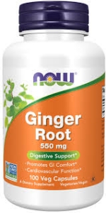 Джинджифил корен 550 mg 100 вег.капс. NOW Ginger Root 