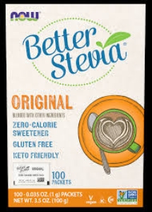 Органичен екстракт от стевия лист саше x 100   NOW  BetterStevia® Packets