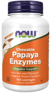 Папая Eнзими  180  дъвчащи табл.    Now Papaya Enzyme Lozenges