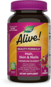 Алайв коса кожа и нокти 60 желирани табл. Nature's Way Alive Hair Skin & Nails Gummies