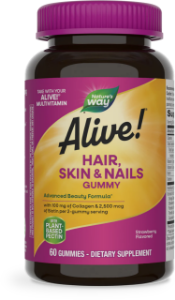 АЛАЙВ  Формула за коса, кожа и нокти  60 желирани табл.   Alive!® Hair, Skin & Nails Gummies
