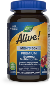 Алайв Мултивитамини за Мъже 50+ 75 желирани табл. Alive Men’s 50+ Gummy Multi