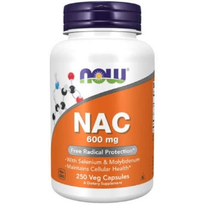 N-АЦЕТИЛ ЦИСТЕИН 600 mg 250 вег. капс. NOW Foods NAC
