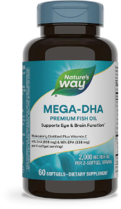 Рибено масло 1000 mg 60 капс. Nature's Way  Mega-DHA  Premium Fish Oil
