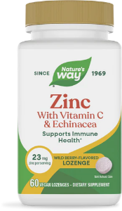 Цинк 23 mg с ехинацея и витамин С 60 табл.за смучене Nature's Way Zinc Lozenges