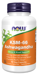 Eкстракт от ашваганда корен  90 вег.капс.   NOW  KSM-66 Ashwagandha® 