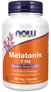 Мелатонин 3 mg  180 вег. капс. NOW Foods Melatonin
