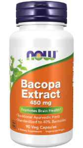Бакопа  Екстракт 450 mg  90 капс.  NOW  Bacopa Extract